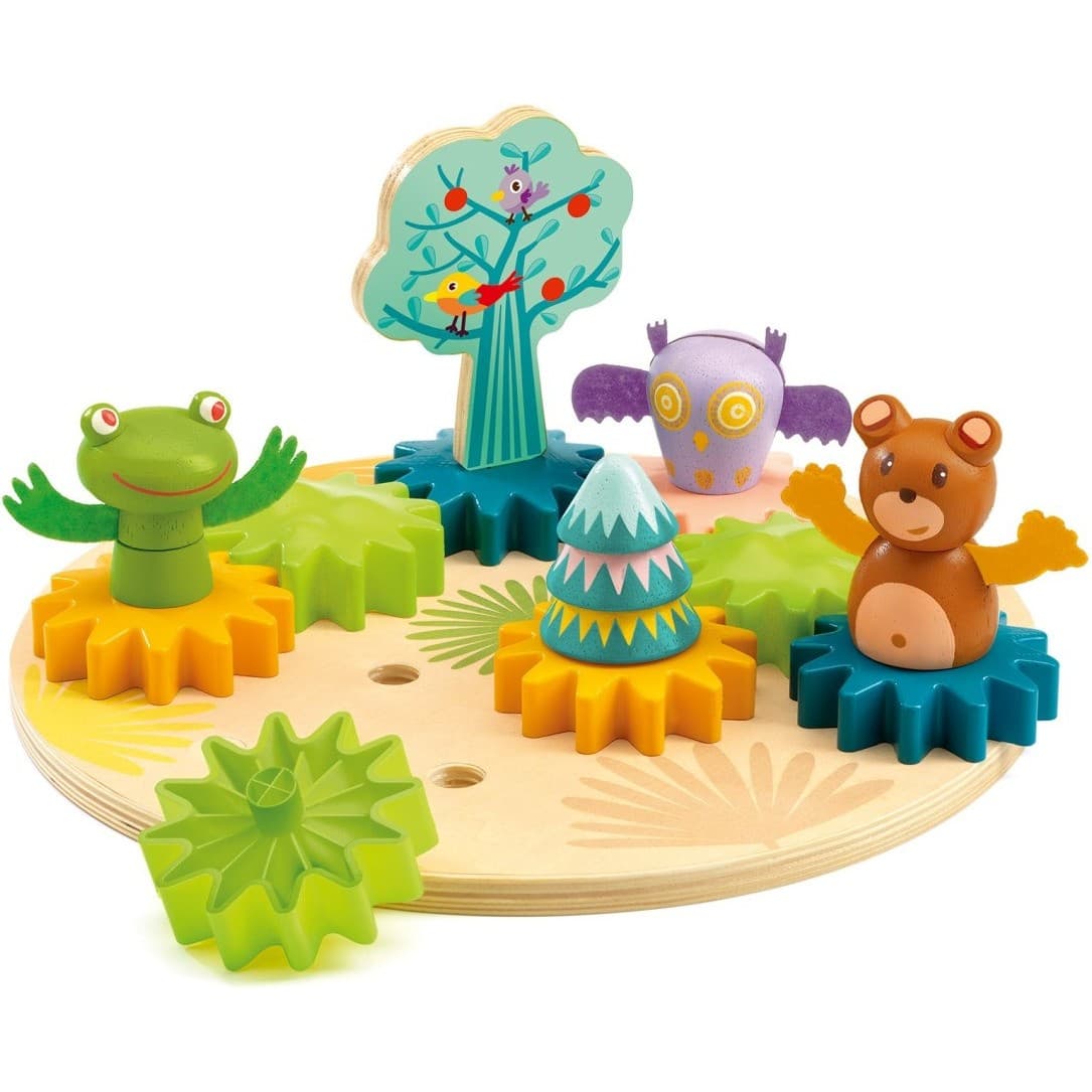 Djeco Woodytwist jeu d'engrenages