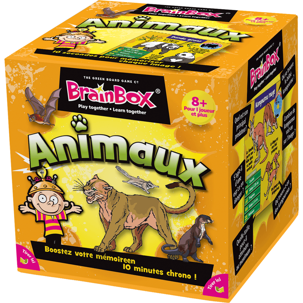 Green Board Games Brain Box Animaux