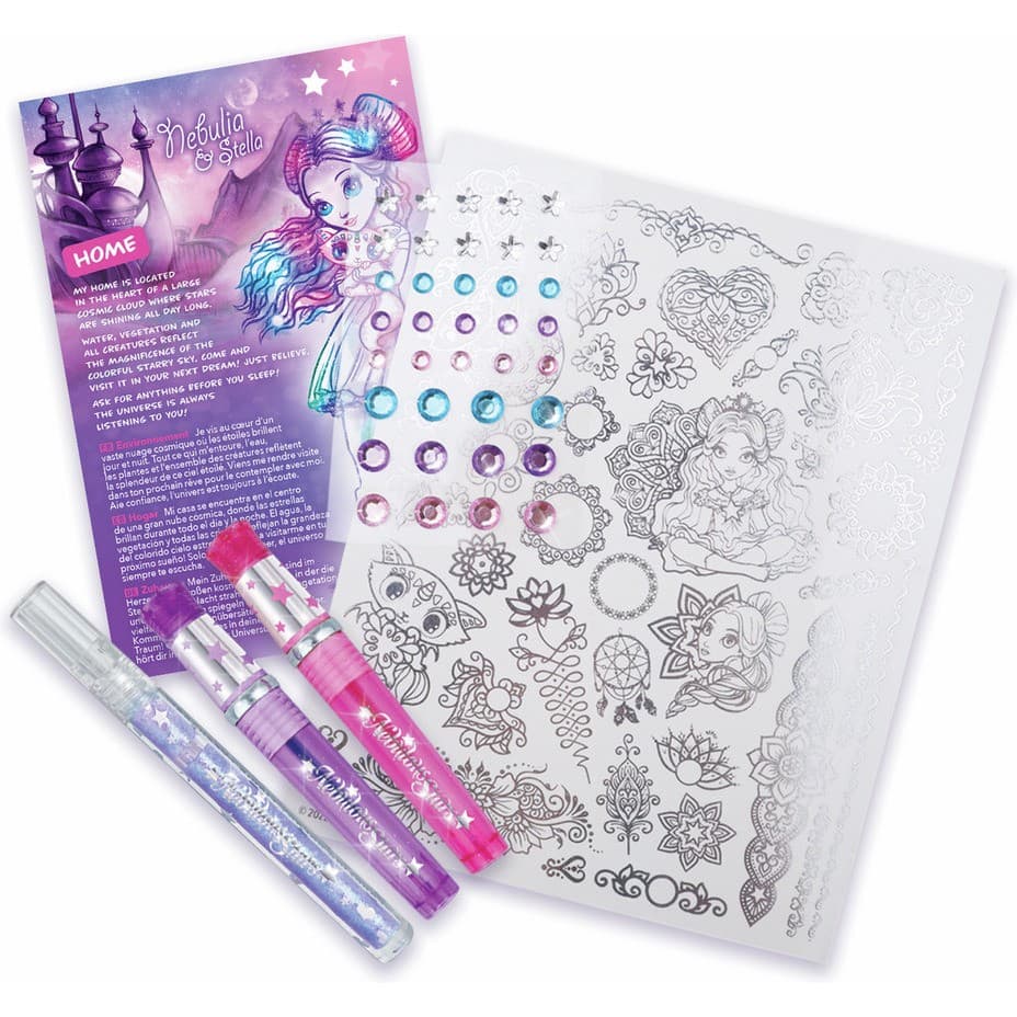 Nebulous Stars Tatouages et strass autocollants Ă colorier