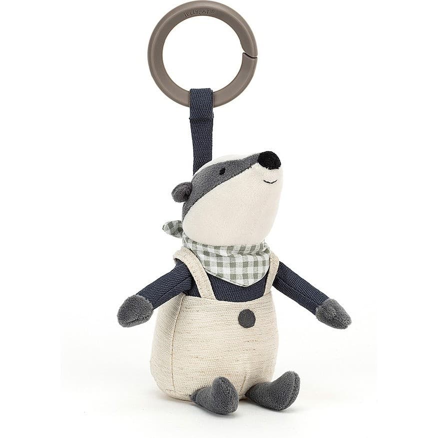 Jellycat Peluche Hochet Blaireau Little Rambler