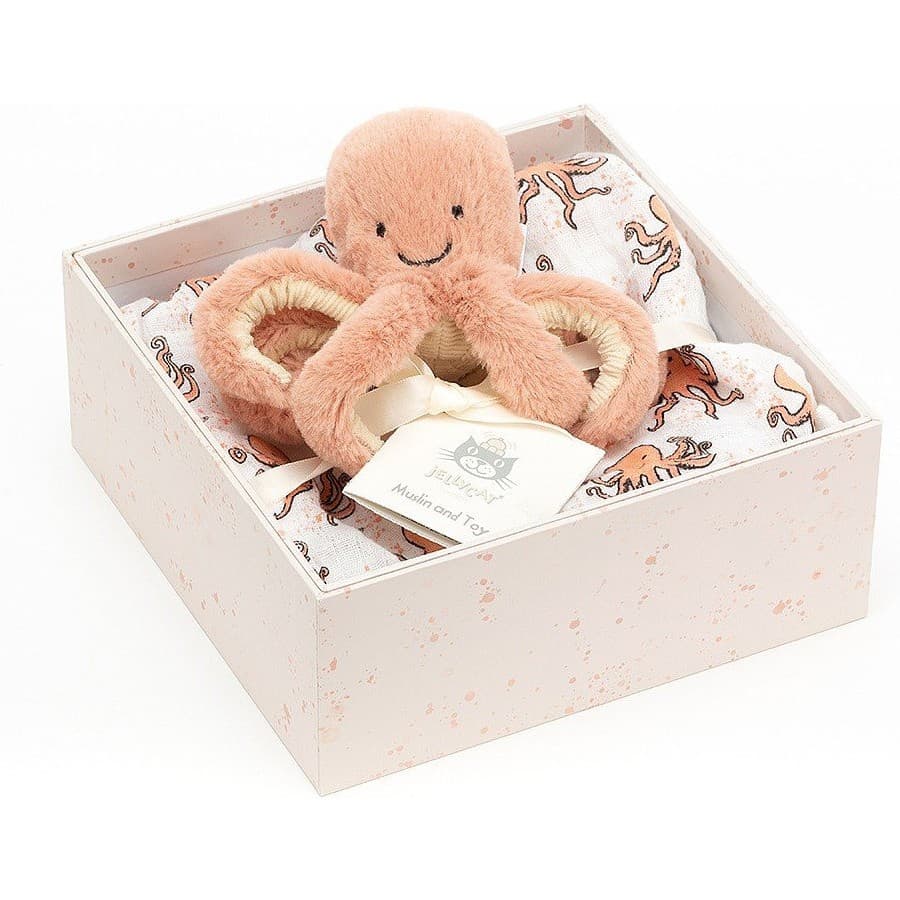 Jellycat Coffret naissance pouple Odell rose lange + peluche