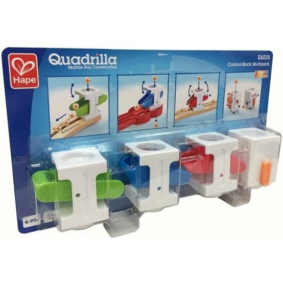 Hape Toys Set de blocs de contrĂ´le pour circuit de billes Quadrilla