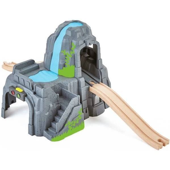 Hape Toys Tunnel montagne pour circuit de train en bois avec son et