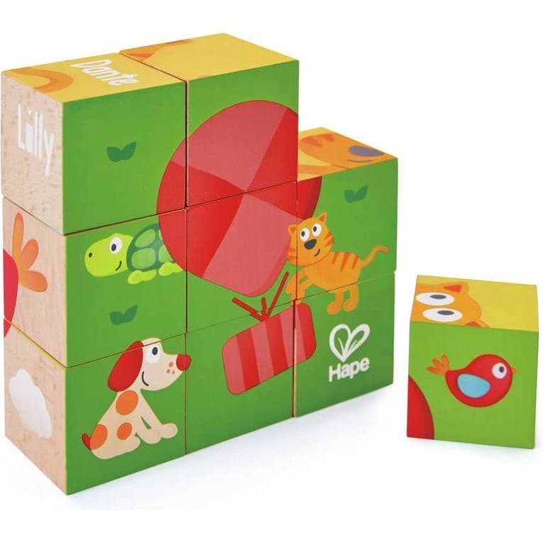 Hape Puzzle cubes en bois Puppy et ses amis