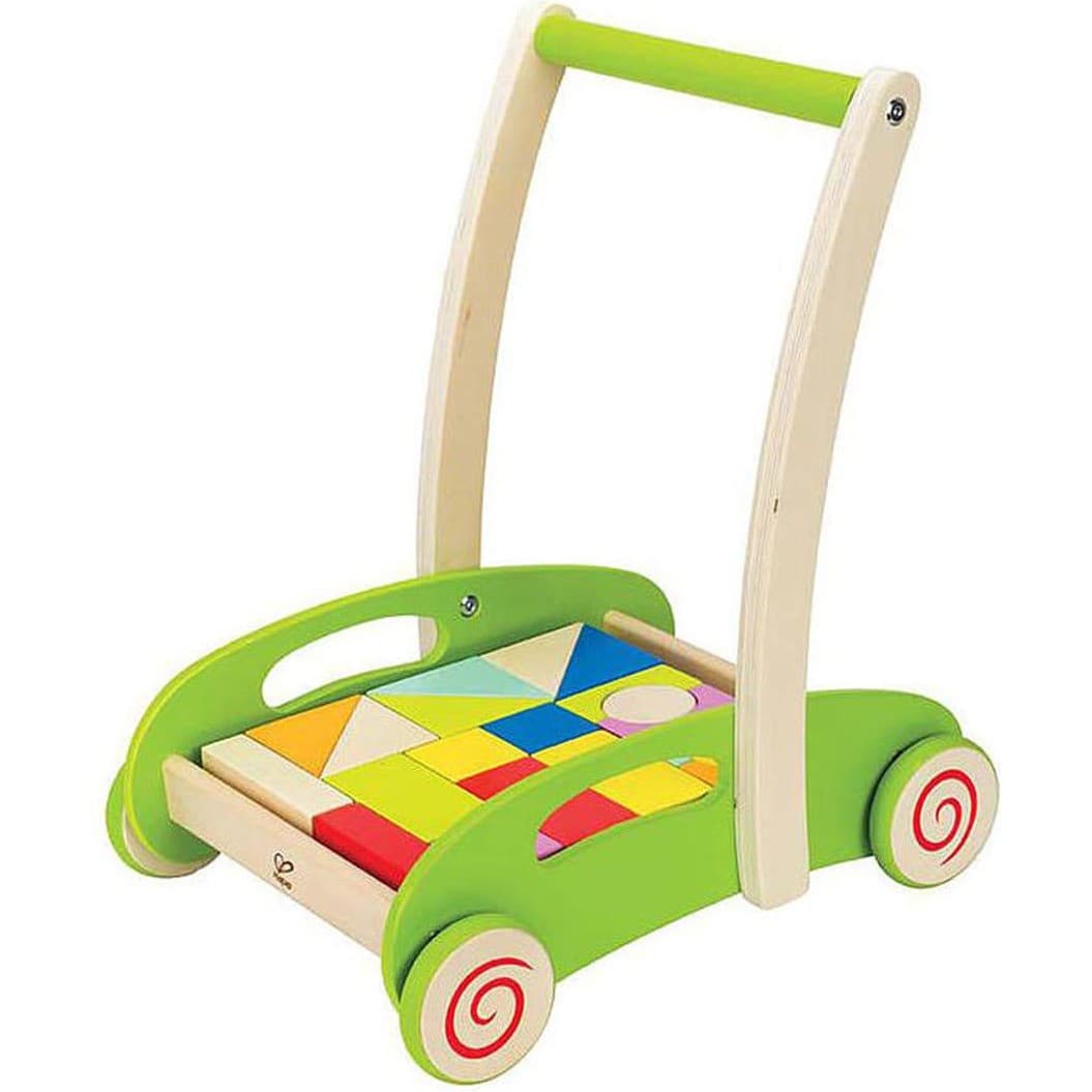 Hape Chariot en bois pour bébé avec cubes