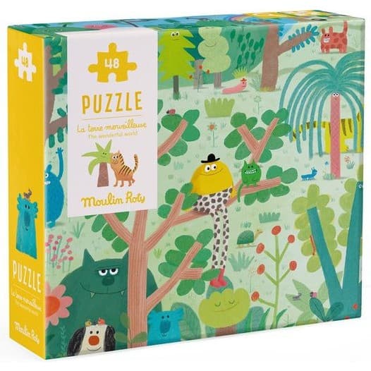 Moulin Roty Puzzle 48 pièces la terre merveilleuse Les Schmouks