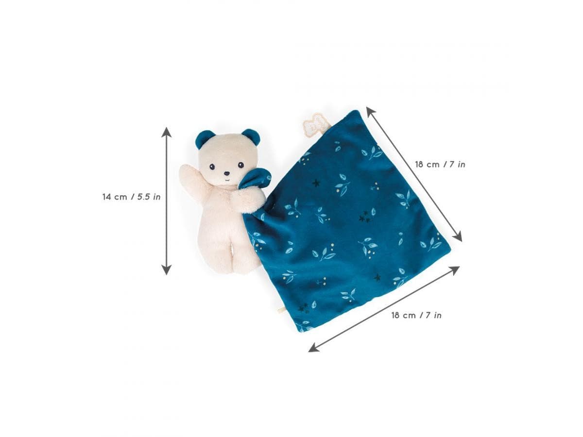 Kaloo Carré douceur : Doudou ours Noctambule 17 cm