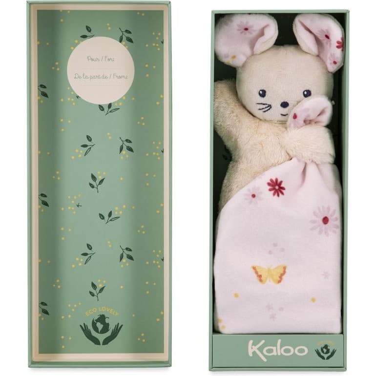 Kaloo Carre Douceur Doudou Souris Jolie Marguerite 17Cm