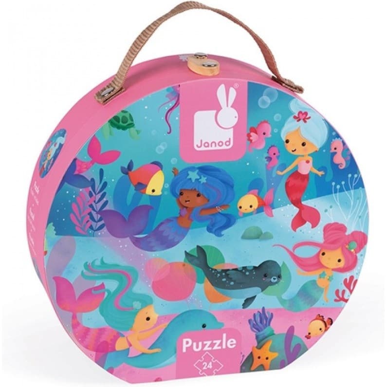 Janod Puzzle 24 pièces : Valisette Ronde : Sirènes