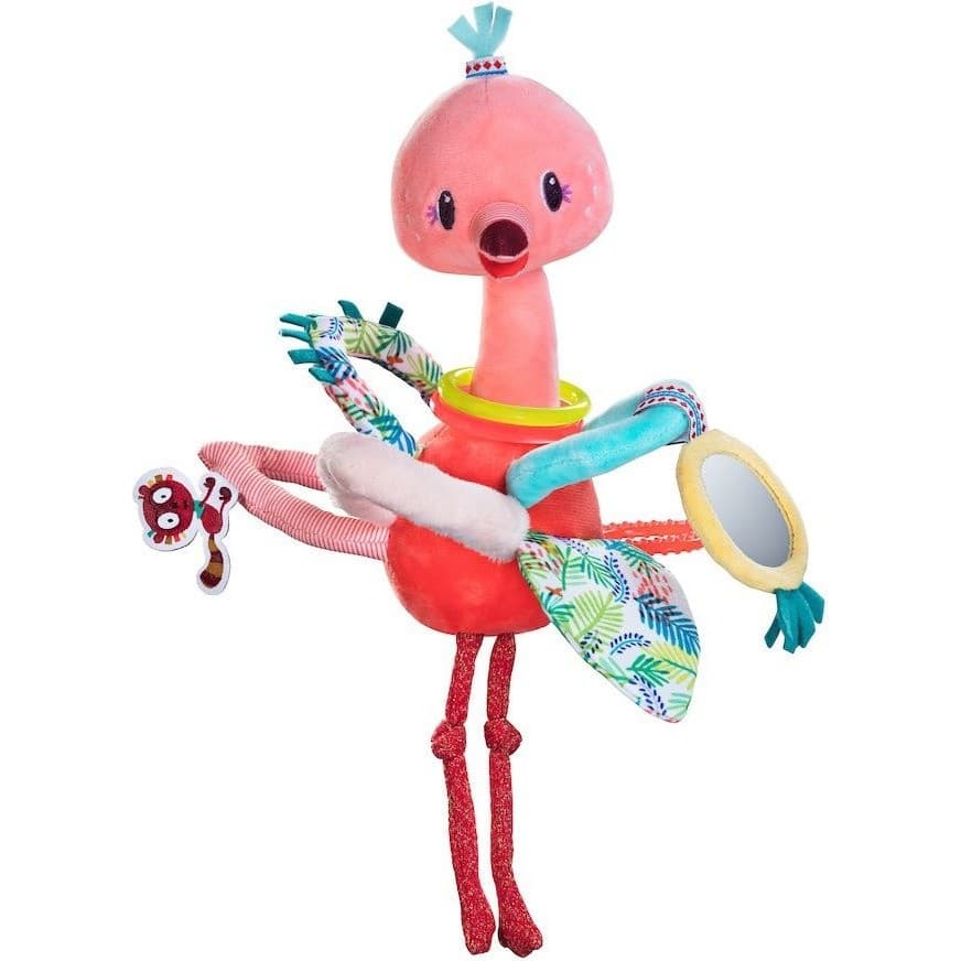 Lilliputiens Hochet à poignées Anaïs le flamant rose