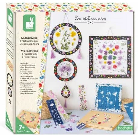 Janod Coffret loisirs créatifs enfant 7 ans Diy Décoration fleurs