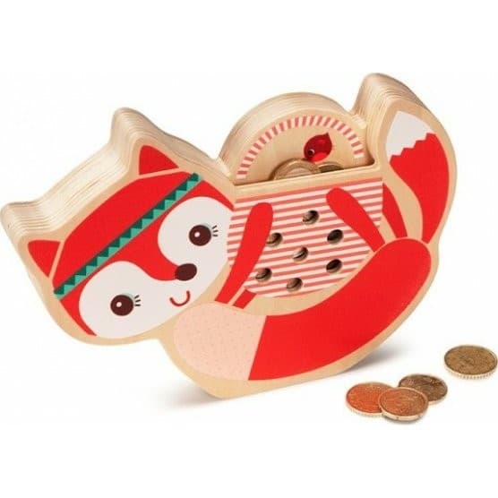 Lilliputiens Tirelire en bois Alice la renarde