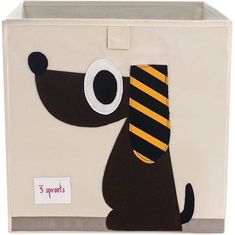 3 Sprouts Cube de rangement jouets Chien