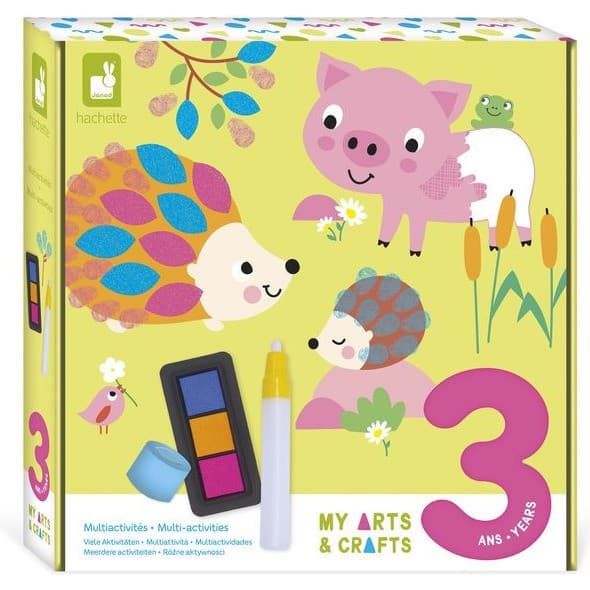 Janod Coffret Multiactivités 8 créations 3 ans : My Arts & Crafts