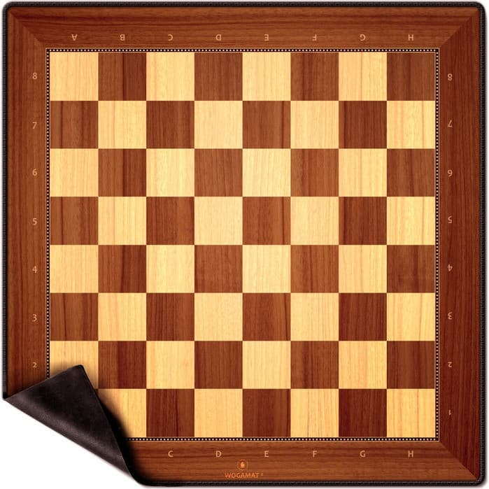 Wogamat Tapis d’Echecs Style Bois 50x50cm