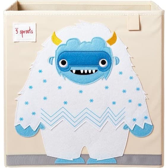 3 Sprouts Cube de rangement jouets yeti