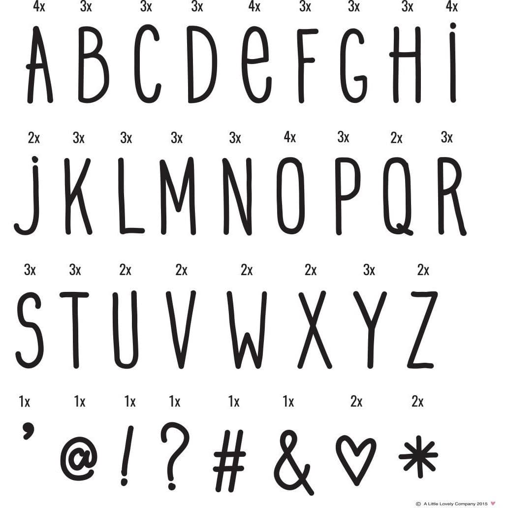 A Little Lovely Company Set de lettres Hand drawn