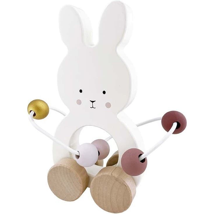 Jeux En Bois Jouet à tirer lapin avec boulier
