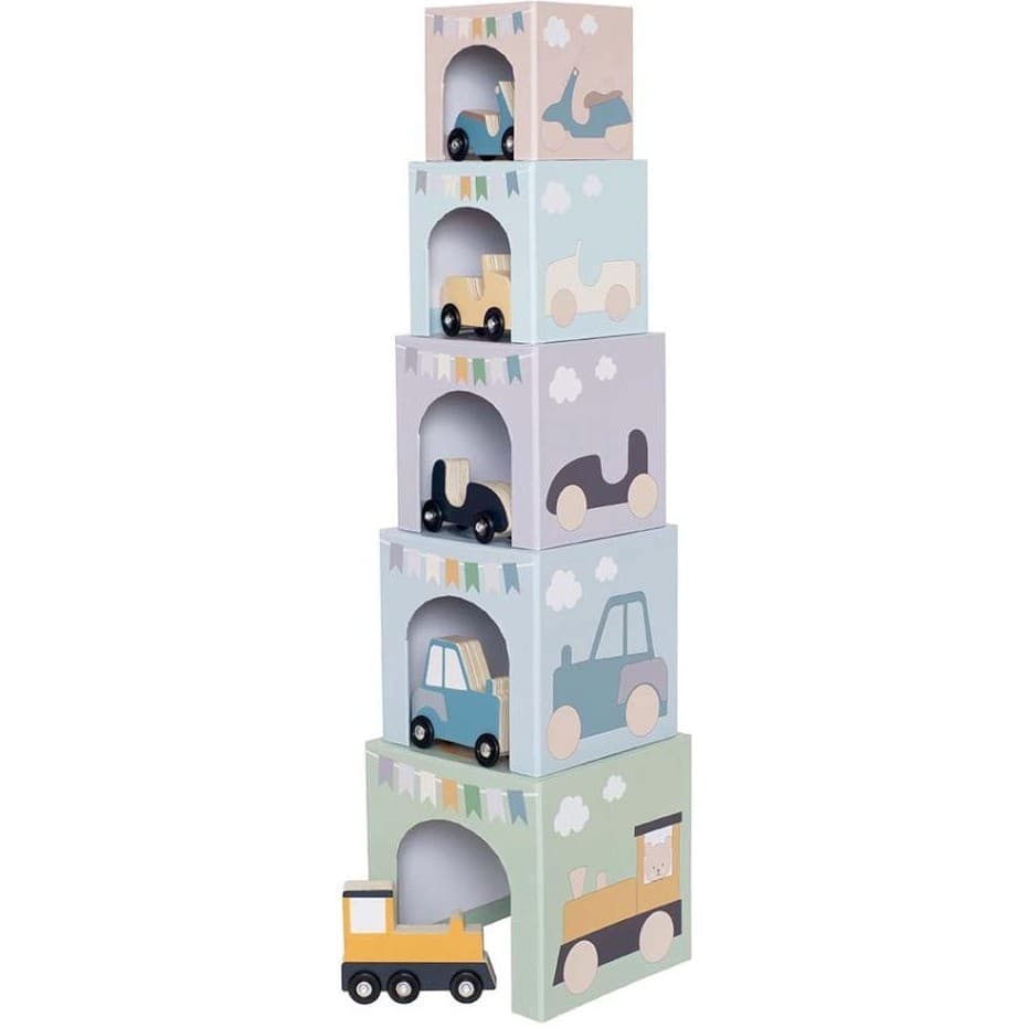 Jeux En Bois Cubes empilables 15 véhicules