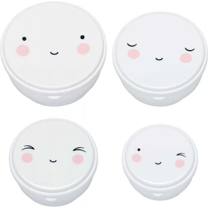 A Little Lovely Company Set de 4 boîtes à collation happy face