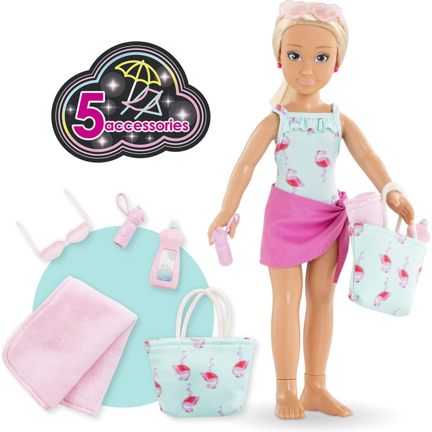 Corolle Poupée mannequin Mes Girls : Coffret Valentine À La Plage