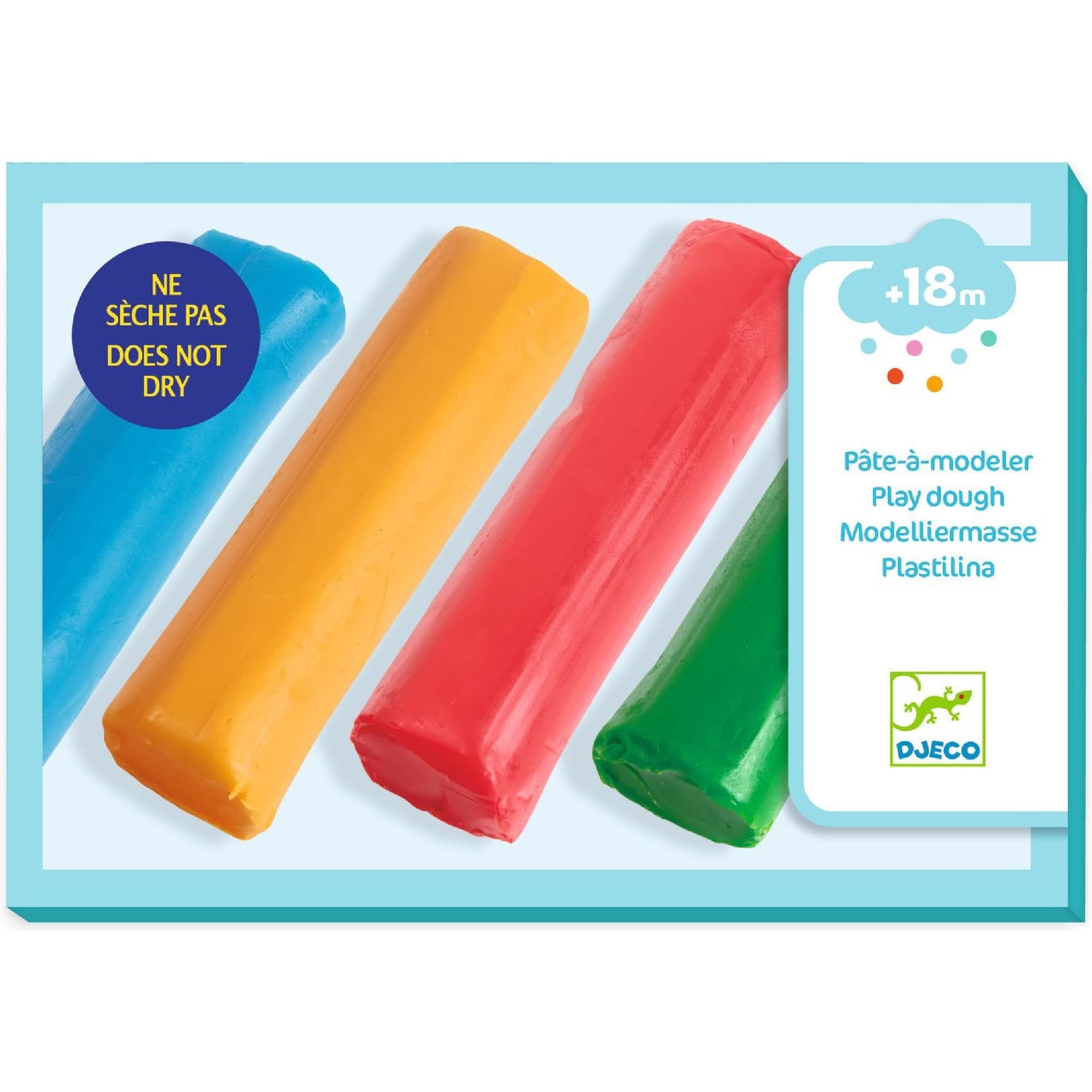 Djeco 4 rouleaux de pâte à modeler, Classique Les couleurs des petits