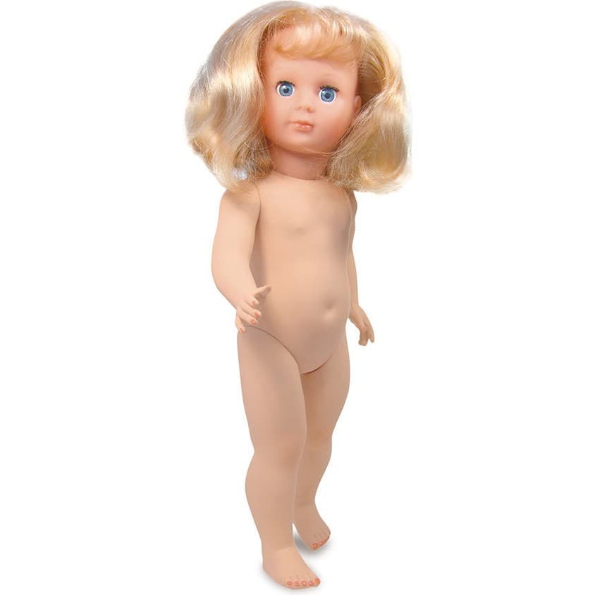 Vilac MarieFrançoise classique 40 cm nue, cheveux au carré blonds et