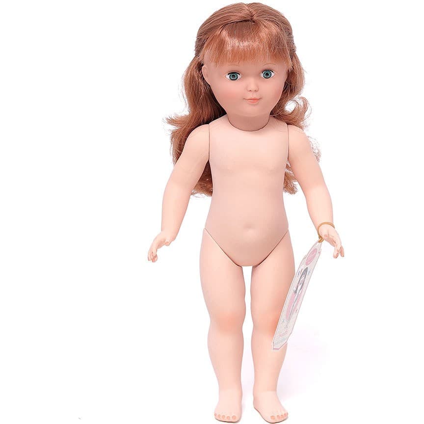 Vilac Francette 40 cm nue, cheveux longs auburn, sans tresses et