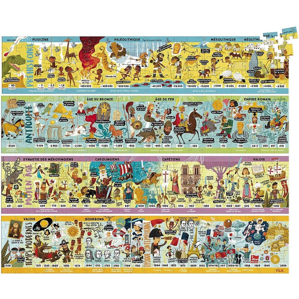 Vilac Grande frise historique puzzle géant 3 mètres 4 x 100 pcs