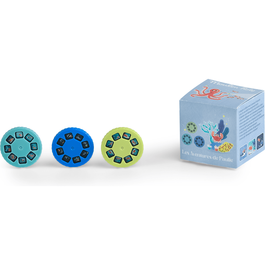 Moulin Roty Boîte de 3 disques pour lampe à histoires Les Aventures d