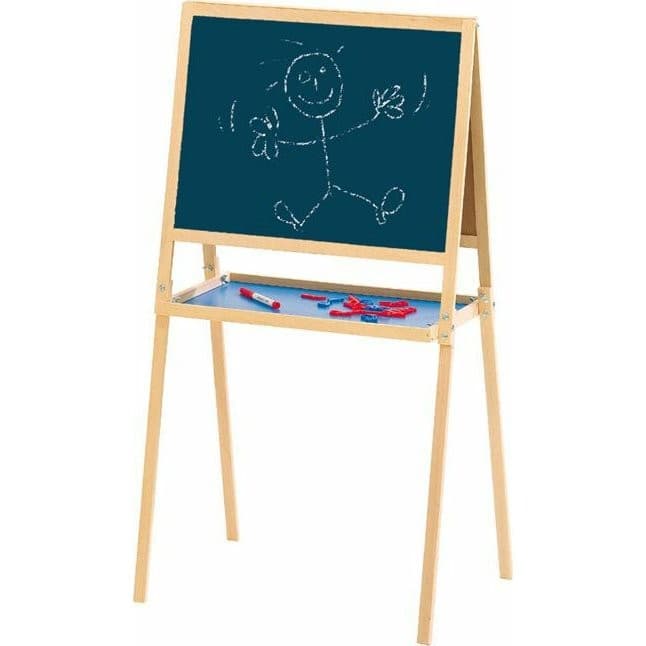 Jeujura Tableau en bois Double face (Craie, Feutre)