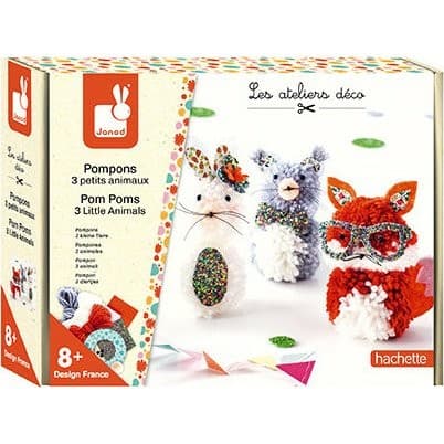 Janod Kit créatif Pompons 3 Petits Animaux