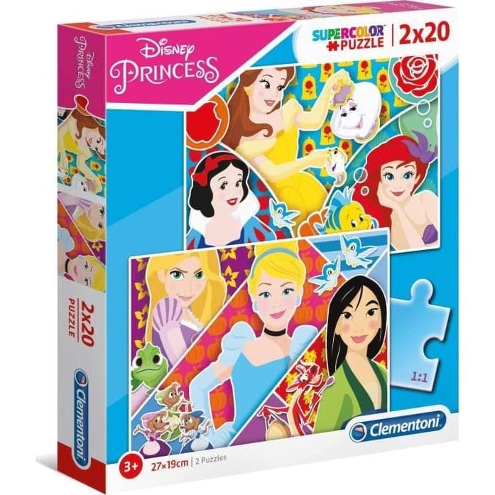 Clementoni Puzzle 2x 20 pièces Princesses Disney