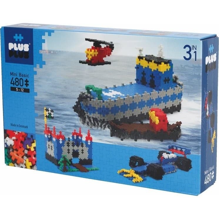 Plus-plus Bateau Château Voiture de course 480 pieces