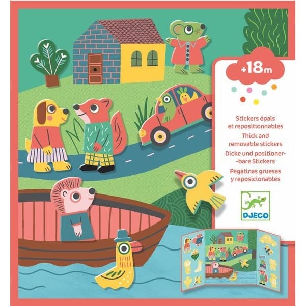 Djeco Stickers autocollants repositionnables Animaux