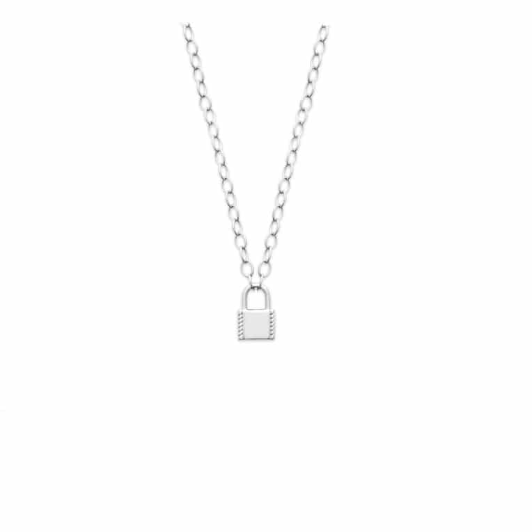 Collier argent cadenas Cléo