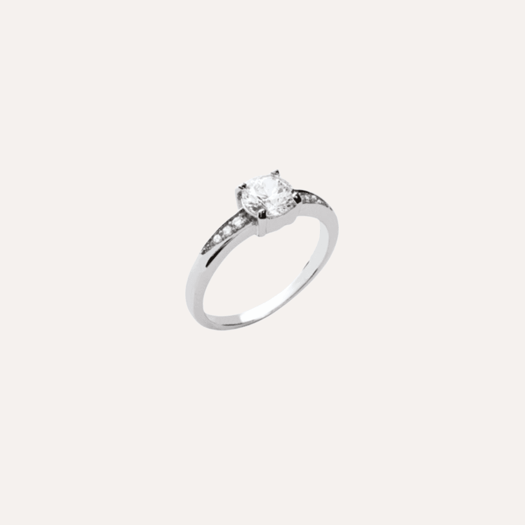 Bague solitaire argent Romane - 56