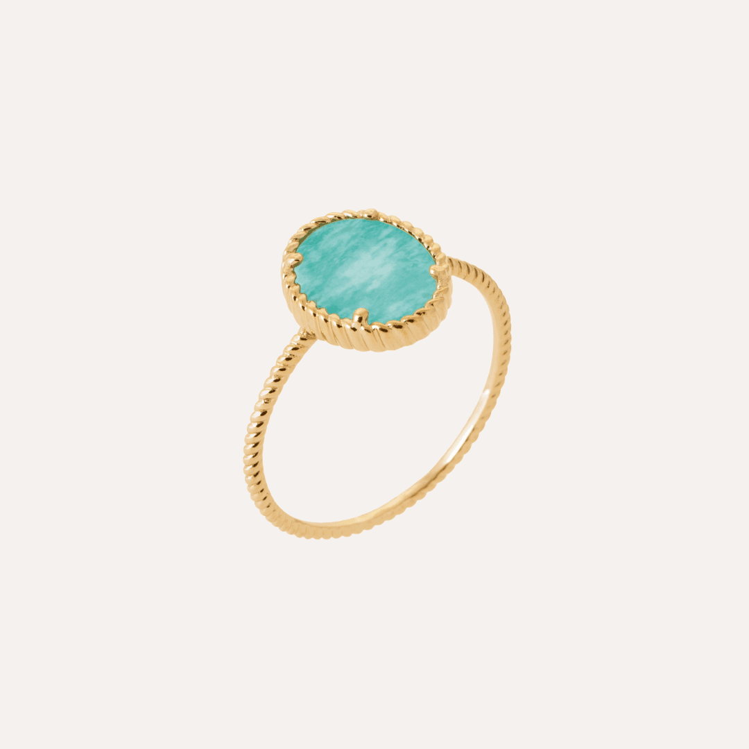 Bague plaqué or amazonite Adeline - 56
