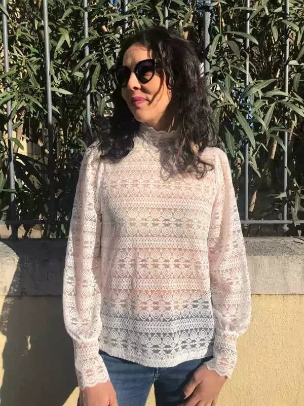 Top blanc en dentelle - Yvonne S