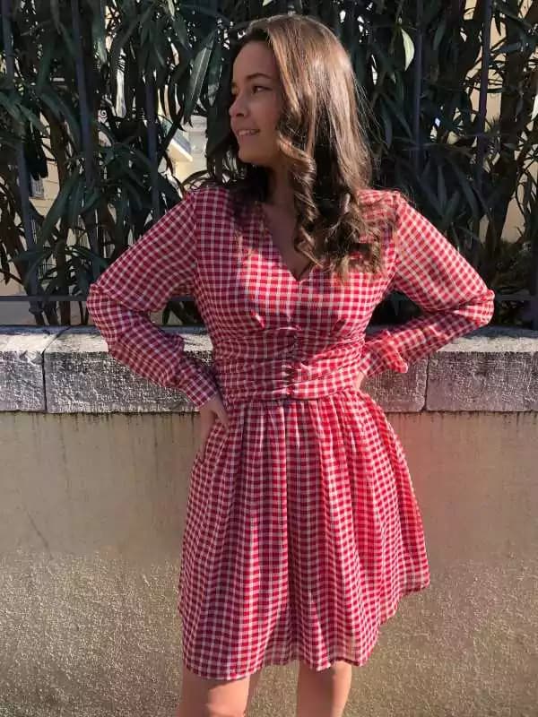 Robe vichy rouge - Lili M