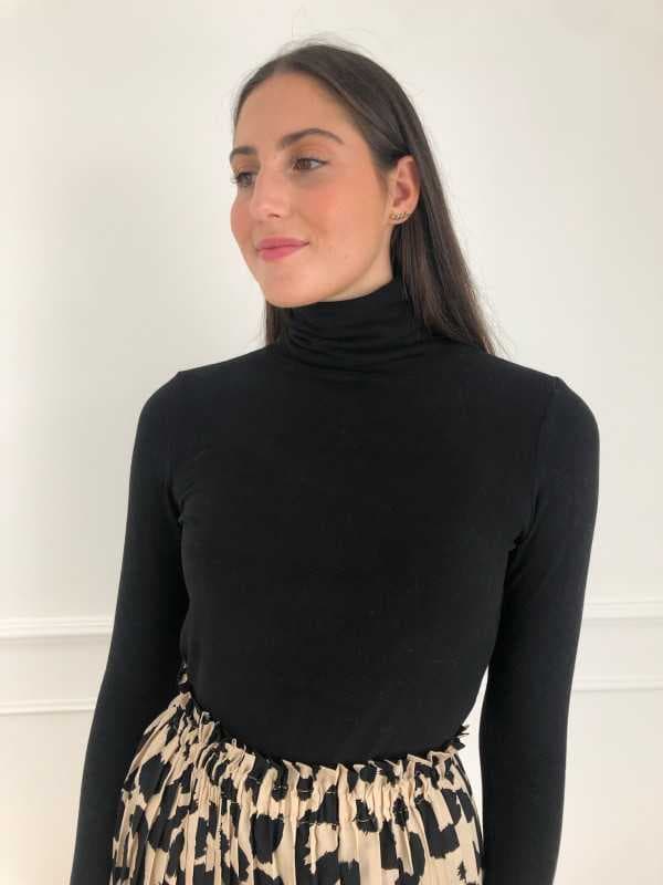 Sous Pull Col roulé noir - ELIZA S