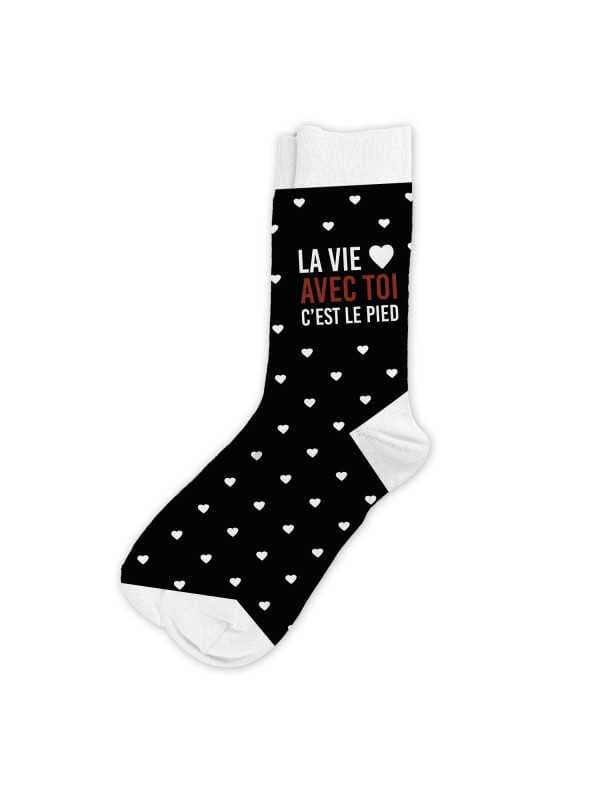Chaussettes homme - "La vie avec toi, c'est le pied"
