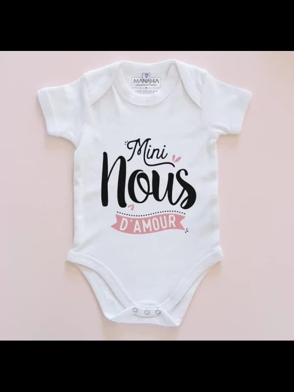 Body coton bio rose - Mini Nous 6/12 mois