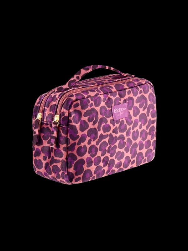 Trousse de toilette leopard rose - Grain de Folie