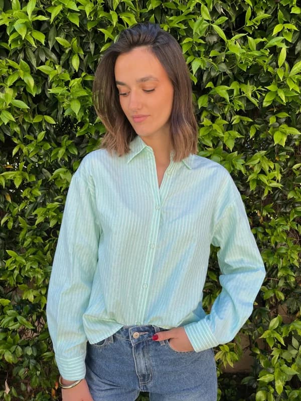 Chemise verte à rayures - Tessa M
