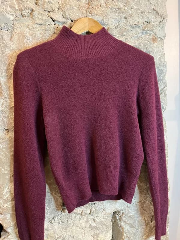 Pull tout doux bordeaux - Eliane Taille unique