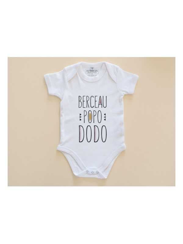 Body coton bio "Berceau, Popo, Dodo" 6/12 mois