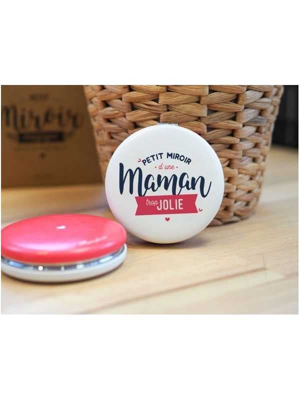 Miroir de poche "Maman trop jolie"