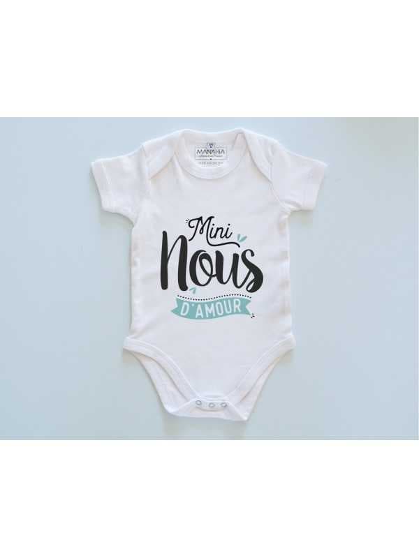 Body coton bio bleu - Mini Nous 6/12 mois