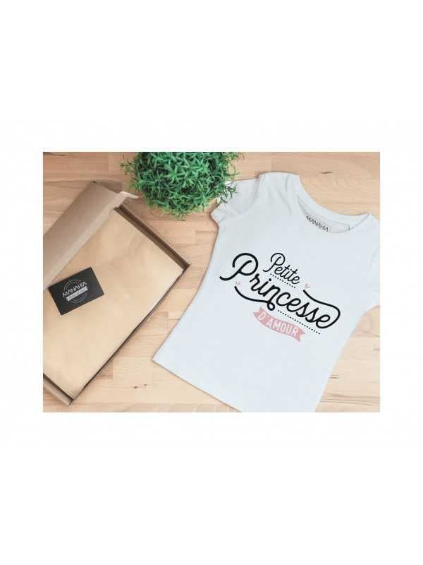 T shirt enfant Coton Bio "Petite princesse" 4 ans